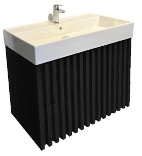 Koupelnová skříňka s umyvadlem SAT Delano 80x56x46 cm černá mat DELANO80ZCSAT