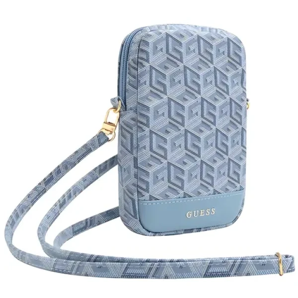 GUESS PU G Cube Zip Bottom Stripe modrá / Kabelka na telefon / Kůže PU (GUWBZPGCSPGB)