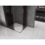 MEXEN/S - Velar Duo sprchový kout, posuvné dveře 100 x 90, grafit, růžové zlato 871-100-090-42-60