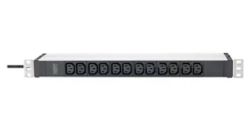 DIGITUS PDU DN-95426 černá / Zásuvková lišta / 19" / 1U / 12x C13 / 16 A / 2 m (DN-95426)