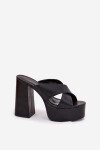 Dámské Pantofle Na Platformě A Podpatku Černé Lenobos 37