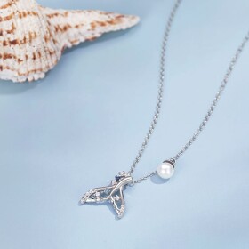Stříbrný náhrdelník Mystic Ocean - stříbro 925/1000, mořská panna, Stříbrná 40 cm + 5 cm (prodloužení)