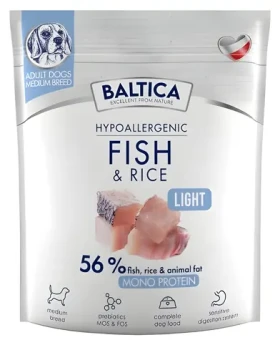 Baltica Nutraceutic Hypoallergenic Light mořské ryby s rýží 1 kg / Granule pro psy / hypoalergenní