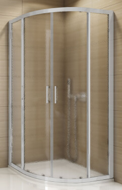 SanSwiss TOPR551000122 Sprchový kout čtvrtkruhový 100×100 cm, matný elox/durlux