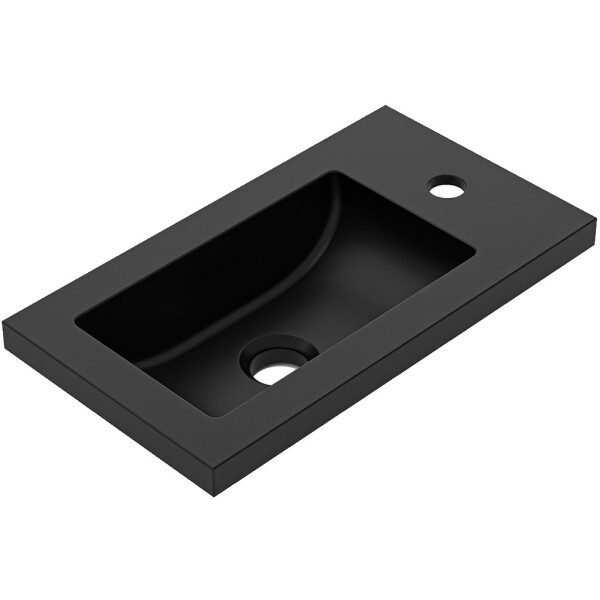 CERANO - Umyvadlo z litého mramoru Sora/Zola - černá matná - 40x22 CER-679476