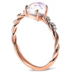 Royal Fashion prsten 14k zlato Vermeil GU-DR8707R-ROSEGOLD-MOONSTONE-ZIRCON Velikost: 10 (EU: 61-63)
