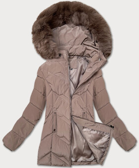 Dámská zimní bunda s kapucí (B8300-48) béžová - S'west 48