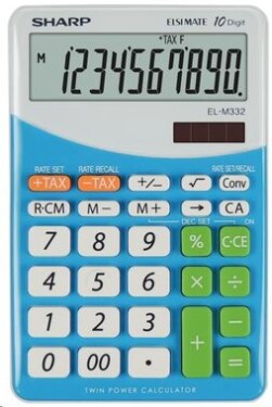 SHARP EL-M332BBL modrá / stolní kalkulačka / desetimístná (SH-ELM332BBL)