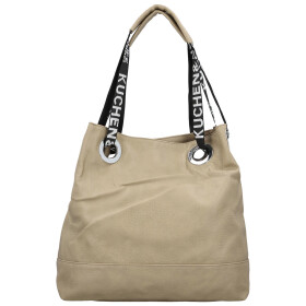 Módní dámská koženková kabelka na rameno Žanet, béžová