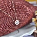 Ocelový náhrdelník se zirkony Virginia Gold - chirurgická ocel, Zlatá 40 cm + 5 cm (prodloužení)