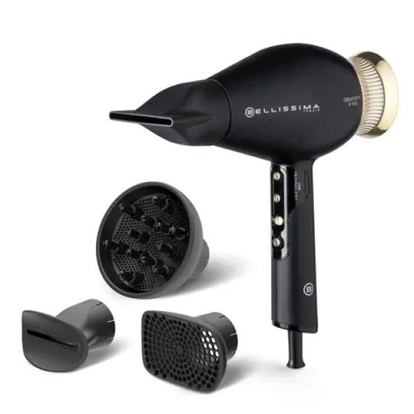 Bellissima 11826 CREATIVITY 4 YOU černá, zlatá / Multifunkční kulma na vlasy / Ion Care / 1800 W / 4 nástavce (100002128696)