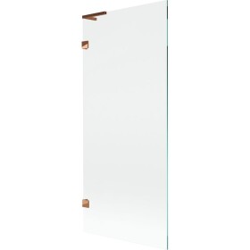 MEXEN/S - Lunar L vanová zástěna FIX 80 x 150, transparent, růžové zlato 897L-080-000-60-00