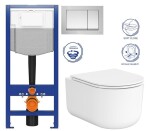 CERSANIT/S - CERSANIT předstěnový instalační systém s tlačítkem chrom K97-509 + WC CERSANIT INTRO PRO OVAL /VÍROVÉ SPLACH/+ SEDÁTKO K97-526 509 IR1