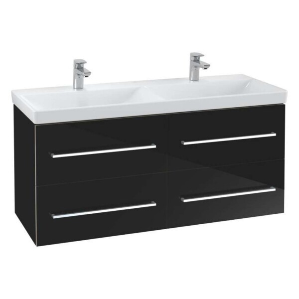 VILLEROY & BOCH - Avento Umyvadlová skříňka, 118x51x45 cm, 4 zásuvky, Crystal Black A89300B3