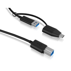 Icy Box IB-CB032 USB 3.2 B na USB-C/USB-A, 1m, černý