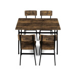 Jídelní set s 4 židlemi, 110x70x76cm, mdf, old wood, AUT-O2155 OLW