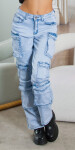 Sexy džíny Musthave Highwaist Cargo Jeans light denim denimblue