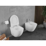 MEXEN/S - Lena Závěsná WC mísa Rimless Tornado včetně sedátka s slow slim, duroplast, bílá lesk 30224000T