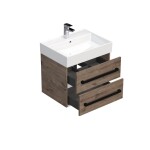 Koupelnová skříňka s černou úchytkou a umyvadlem SAT Cube Way 60x53x46 cm dub Wellington mat CUBE46C602DWSAT CUBE46C602DWSAT