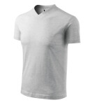 V-neck tričko unisex světle šedý melír S