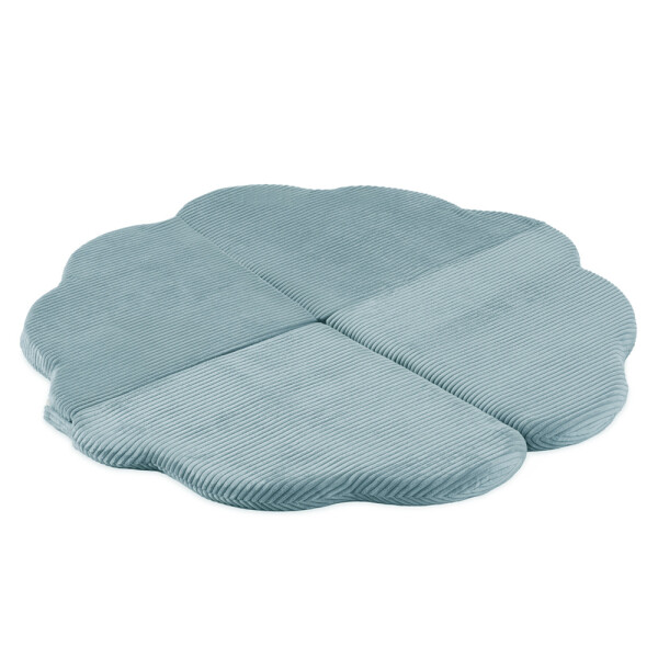 PLUSH NEST PLUSH NEST Plyšová hrací podložka ve tvaru květu 115 × 115 × 5 cm Prémiový manšestr modrá