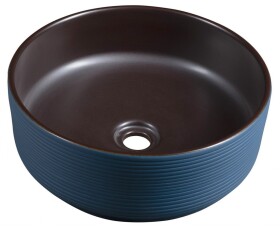 SAPHO - PRIORI keramické umyvadlo na desku, Ø 41 cm, modrá/hnědá PI033