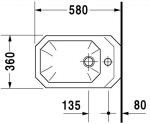 DURAVIT - 1930 Závěsný bidet 360x580 mm, bílá 0266100000