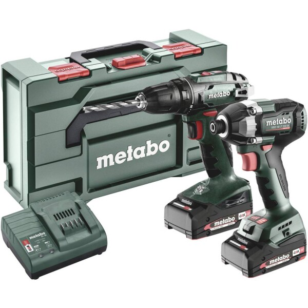 Metabo BS+SSD200LTBL aku vrtací šroubovák, aku rázový utahovák 18 V, 2 Ah Li-Ion, 685193000, akumulátor, vč. nabíječky