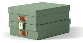 Leitz Puro zelená / Úložný box / Karton / Velikost M nízký / 2 ks / 270 × 100 × 370 mm (61480050)
