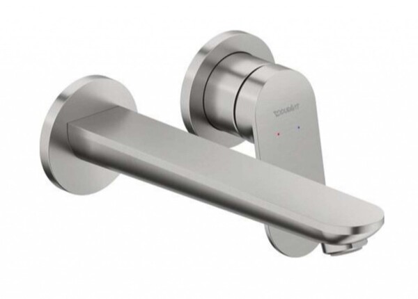 DURAVIT - Wave Umyvadlová baterie pod omítku, 2-otvorová instalace, kartáčovaný nerez WA1070004070