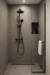 OLSEN SPA - Termostatický nástěnný set NAUPLIOS 250 BLACK BAPG2111A2B