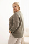 Dámská mikina Plus Size s kapucí a potiskem, grafitová UNI