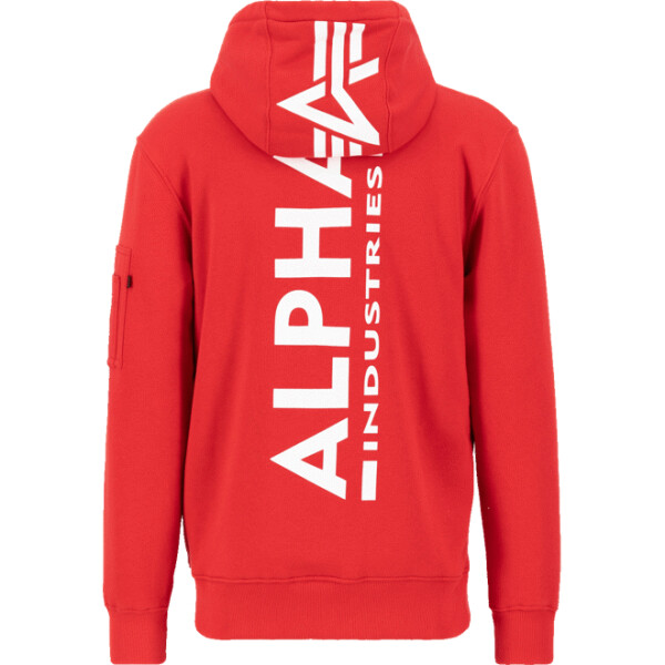 Alpha Industries Mikina Back Print Hoody speed red XL