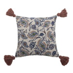 Bloomingville Polštář z recyklované bavlny Paisley 45 × 45 cm, modrá barva, textil
