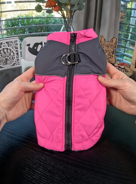 Terenc obleček pro psa na zip Barva: Růžová, Délka zad (cm): 50, Obvod hrudníku: 70 - 79 cm