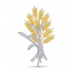 Luxusní brož Swarovski Elements Kytice zlatých klasů, Žlutá