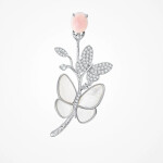 Luxusní brož s motýlem a perletí Anna, Stříbrná