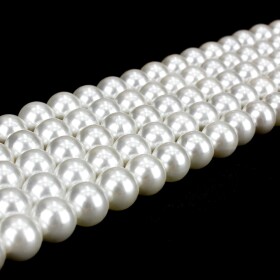 Shell perla - bílá - ∅ 4 mm - 1 ks