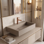 REA - Umyvadlo z litého mramoru GOYA TAUPE 60CM REA-U4413