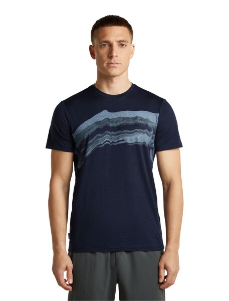 Pánské merino triko krátký rukáv ICEBREAKER Mens Merino 150 Tech Lite SS Tee Getaway, Midnight Navy velikost: XXL