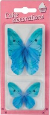 Dortisimo Dekorace z jedlého papíru Motýlci modří (8 ks)