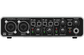 Behringer UMC204HD / Externí zvuková karta / USB / MIDI / XLR / RCA / 6.3mm (27000444)