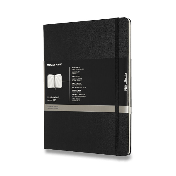 Zápisník Moleskine Professional - tvrdé desky, XL - černý