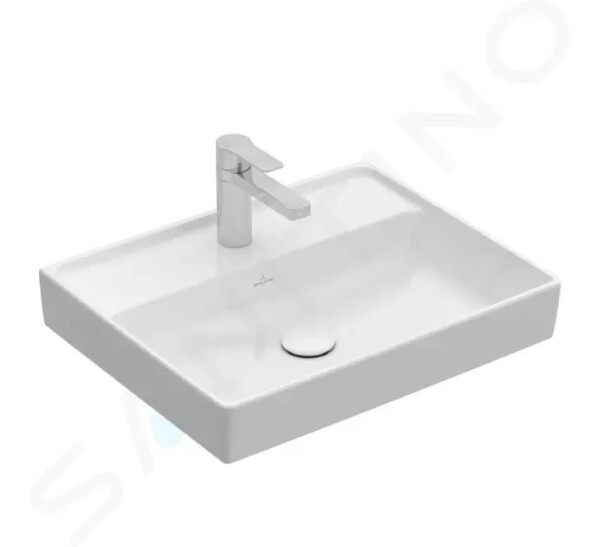 VILLEROY & BOCH - Collaro Umyvadlo 600x470 mm, bez přepadu, otvor pro baterii, CeramicPlus, alpská bílá 4A3361R1