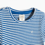 Žebrované tričko s krátkým rukávem- modré - 92 WHITE
