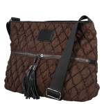 Dámská prošívaná crossbody kabelka s třásněmi Yana, tmavě hnědá