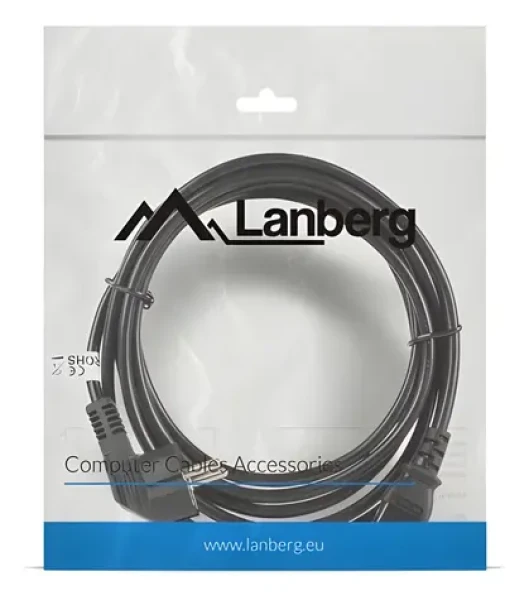 Lanberg CA-C13C-11CC-0050-BK černá / Napájecí kabel / 5 m / C13 pravoúhlý / CEE7/7 (CA-C13C-11CC-0050-BK)