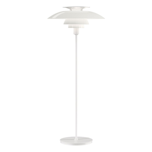 Louis Poulsen Stojací lampa PH 80 White, bílá barva, sklo, kov