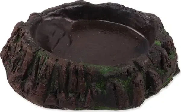 Repti Planet Teraristická miska tmavě hnědá / Miska / pryskyřice / 14,5 × 11,5 × 3,5 cm (007-858542)