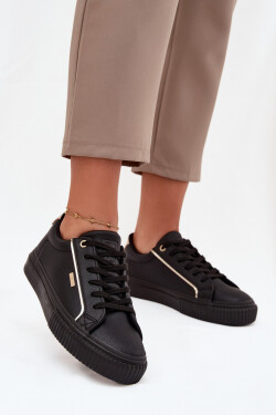 Dámské Tenisky Z Eko Kůže Big Star SS274025 Černo-Zlaté 41